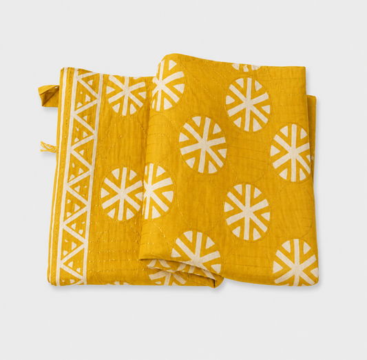 ANEKVASTRAM Yellow Mulmul Cotton Saree with Blouse Piece for Women | Soft & Breathable Lightweight Cotton Saree | Traditional Printed Ethnic Wear
