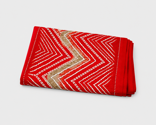 ANEKVASTRAM Red Chiffon Printed Saree with Blouse Piece for Women | Lightweight Soft Flowing Saree | Elegant Festive & Party Wear Ethnic Saree