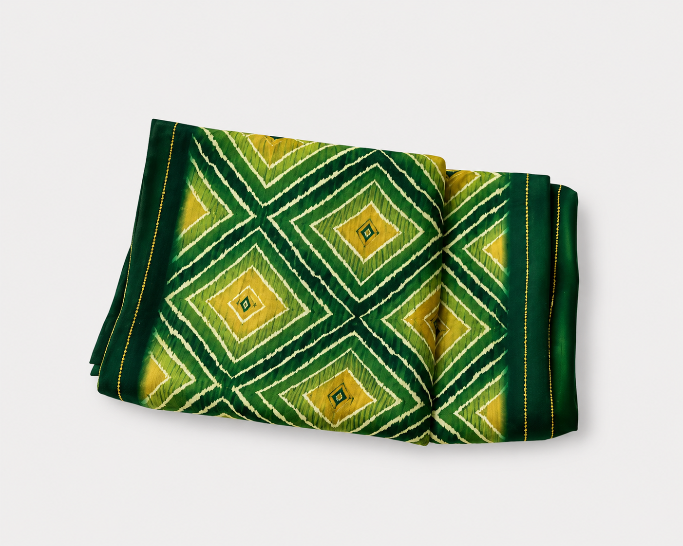 ANEKVASTRAM Green Chiffon Saree with Blouse Piece for Women | Lightweight Soft Flowing Printed Saree | Elegant Ethnic & Party Wear Saree