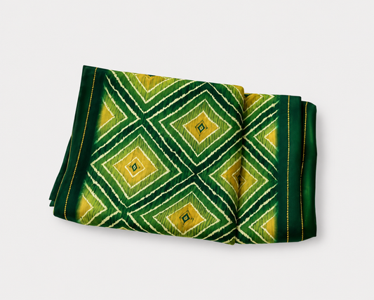 ANEKVASTRAM Green Chiffon Saree with Blouse Piece for Women | Lightweight Soft Flowing Printed Saree | Elegant Ethnic & Party Wear Saree