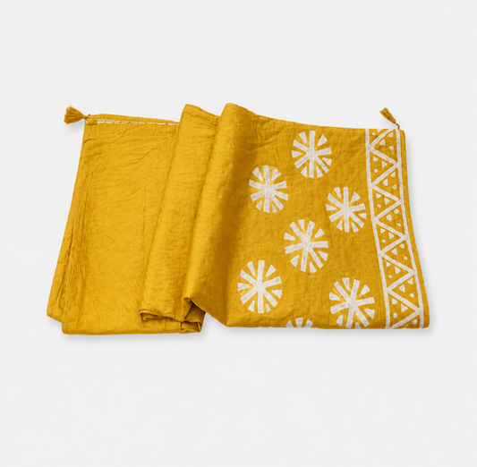 ANEKVASTRAM Yellow Mulmul Cotton Saree with Blouse Piece for Women | Soft & Breathable Lightweight Cotton Saree | Traditional Printed Ethnic Wear