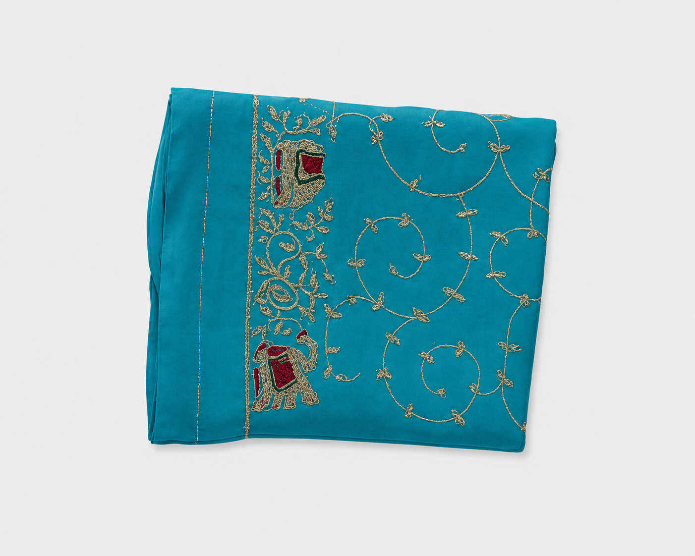 ANEKVASTRAM Blue Rajasthani Cotton Saree with Blouse Piece for Women | Handcrafted Embroidered Pure Cotton Saree | Traditional Ethnic & Festive Wear