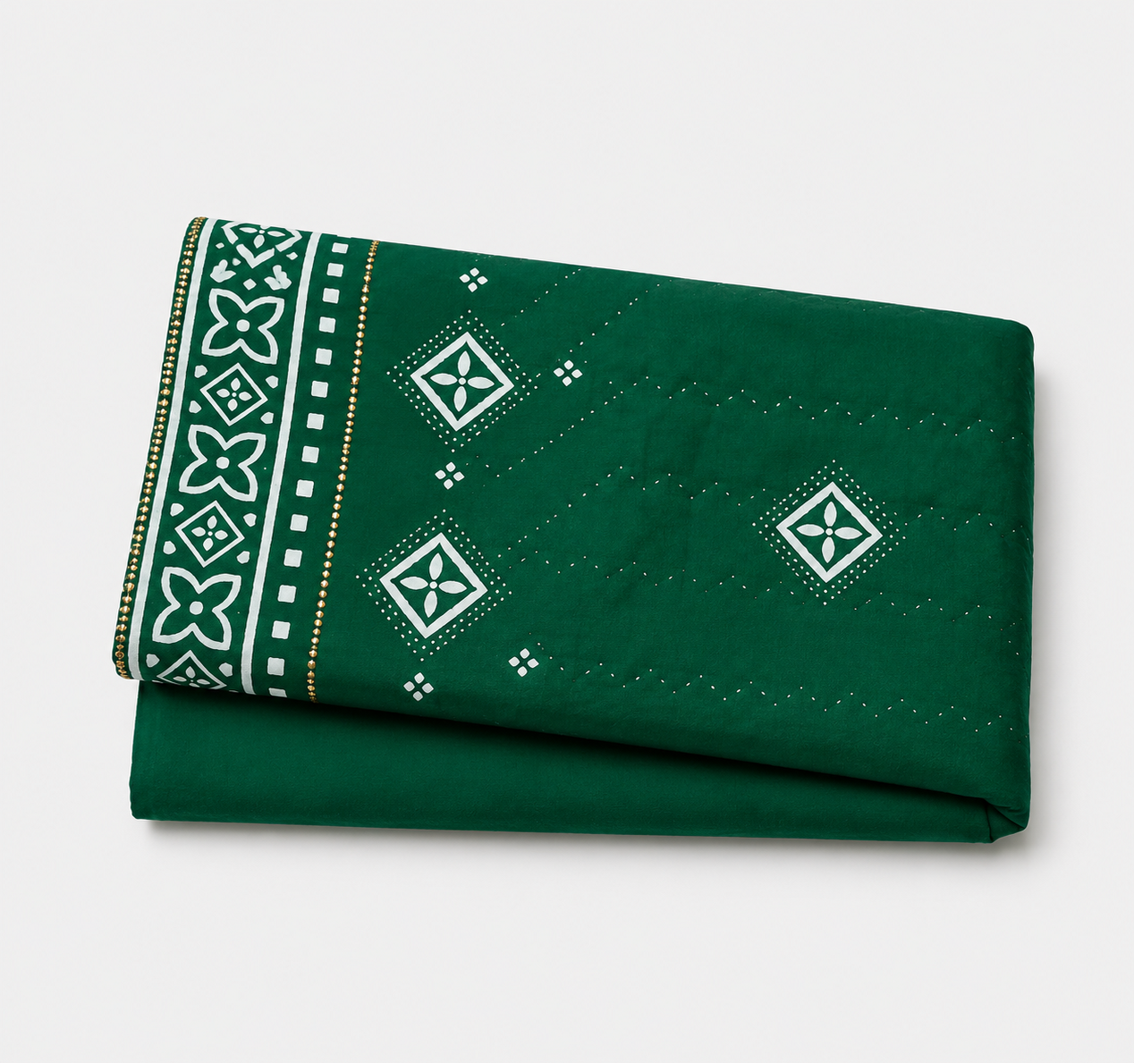 ANEKVASTRAM Women's Green Bandhani Print Saree with Unstitched Blouse Piece | Soft Lightweight Ethnic Saree for Festivals, Weddings & Daily Wear