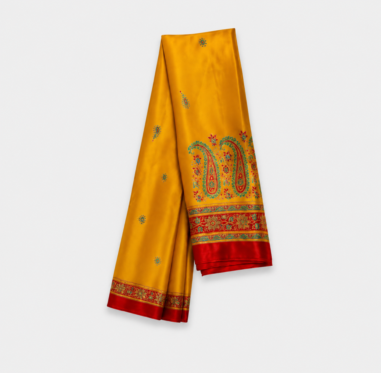 Anekvastram Premium Satin Silk Saree for Women with Unstitched Blouse Piece | Soft Lightweight Designer Saree for Wedding, Party Wear