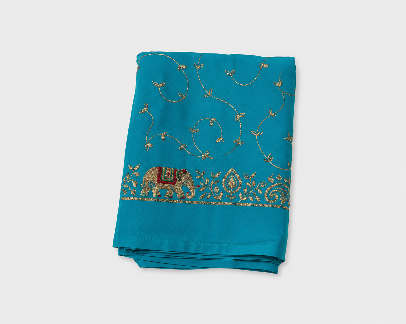 ANEKVASTRAM Blue Rajasthani Cotton Saree with Blouse Piece for Women | Handcrafted Embroidered Pure Cotton Saree | Traditional Ethnic & Festive Wear