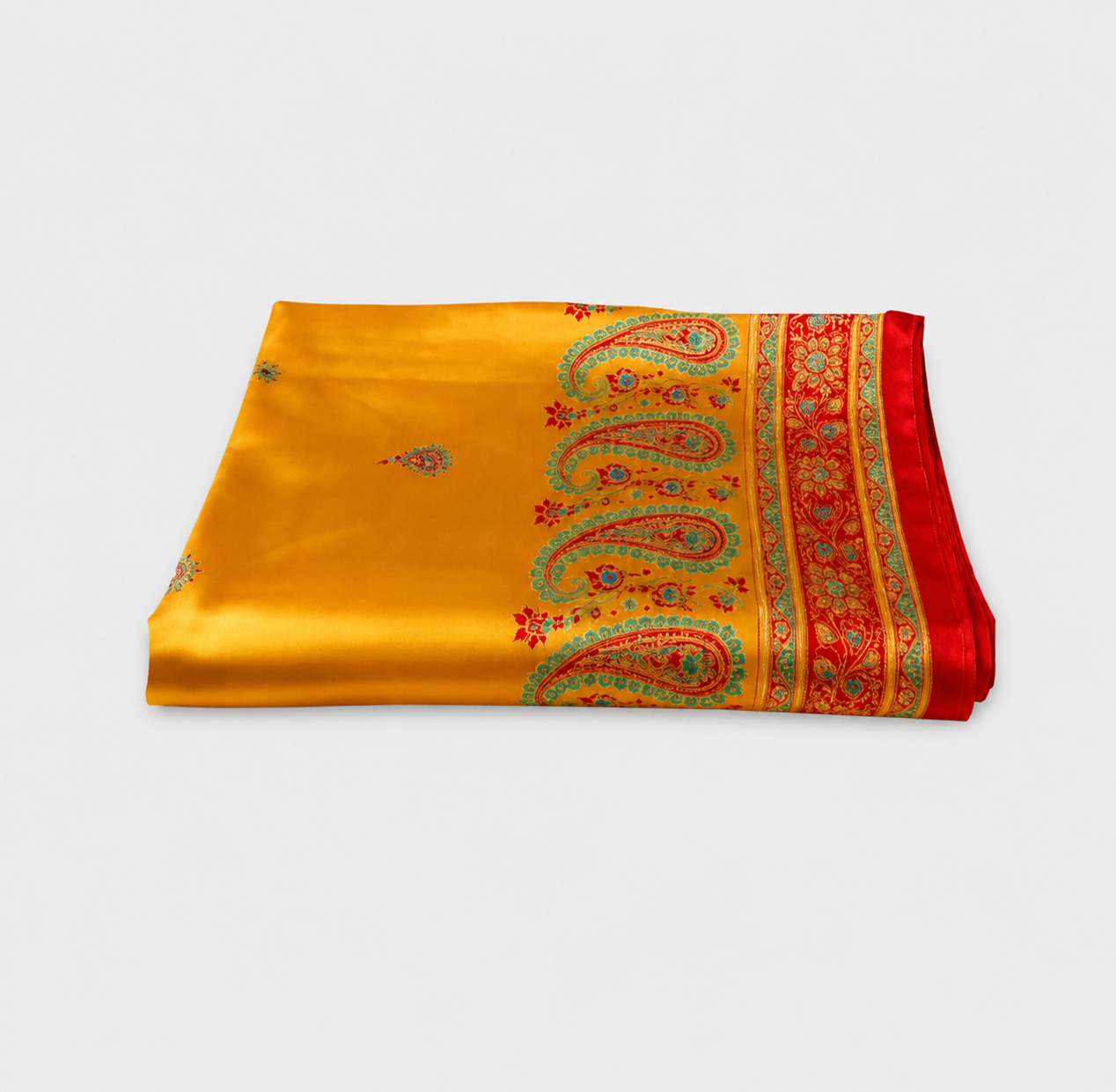 Anekvastram Premium Satin Silk Saree for Women with Unstitched Blouse Piece | Soft Lightweight Designer Saree for Wedding, Party Wear