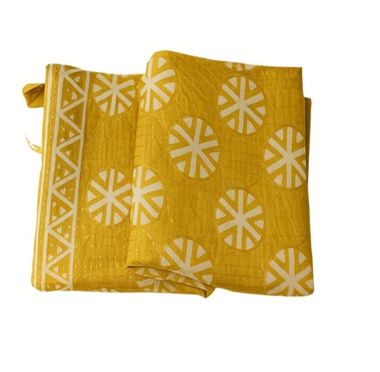 ANEKVASTRAM Yellow Mulmul Cotton Saree with Blouse Piece for Women | Soft & Breathable Lightweight Cotton Saree | Traditional Printed Ethnic Wear